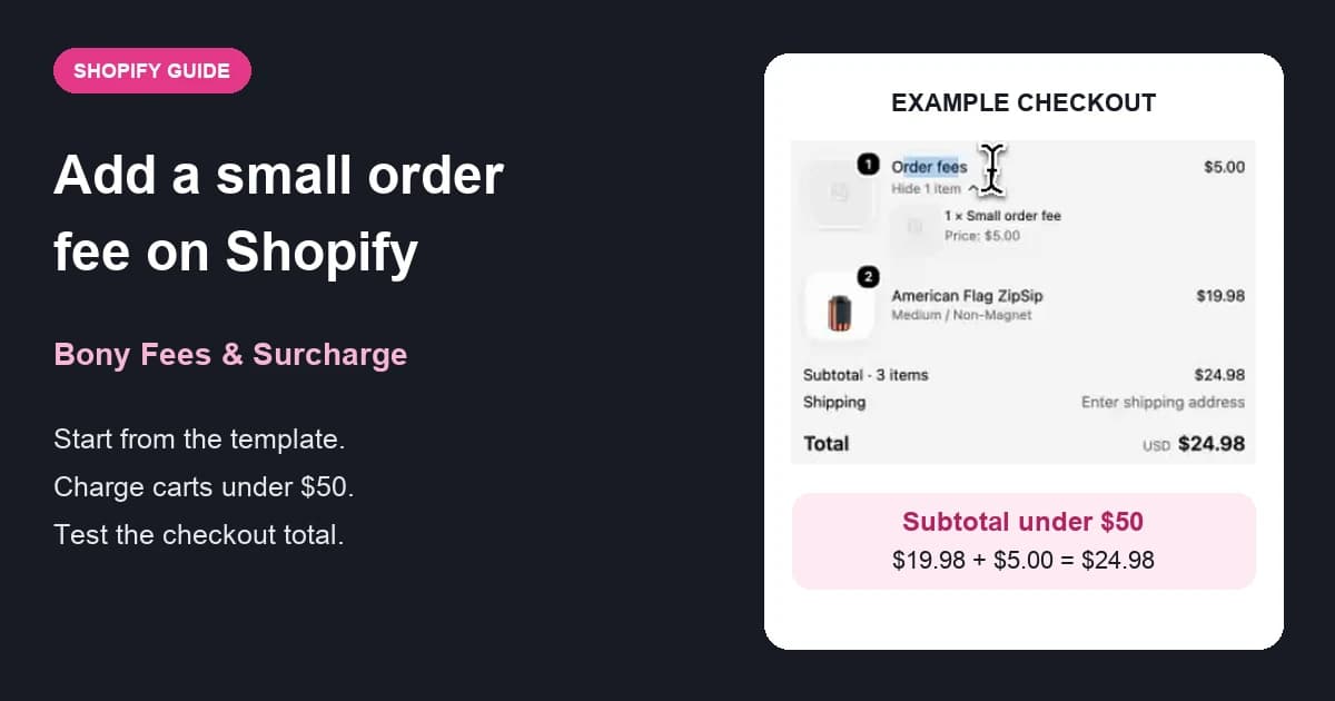How to Set Up a Small Order Fee on Shopify with Bony