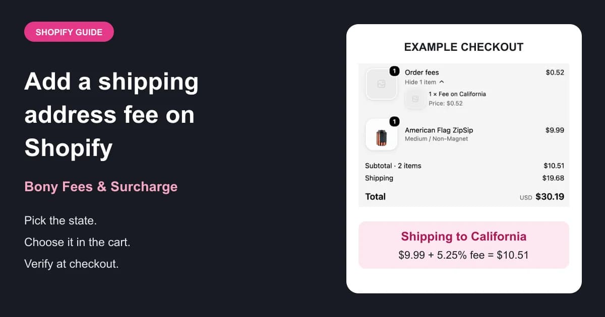 How to Add a Fee Based on Shipping Address on Shopify with Bony